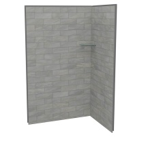 Maax Canada 107461-312-505-000 - Utile 4832 Composite Direct-to-Stud Two-Piece Corner Shower Wall Kit in Organik Clay