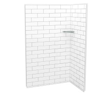 Maax Canada 107462-301-526-000 - Utile 4836 Composite Direct-to-Stud Two-Piece Corner Shower Wall Kit in Metro Tux