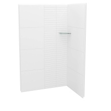 Maax Canada 107462-306-513-000 - Utile 4836 Composite Direct-to-Stud Two-Piece Corner Shower Wall Kit in Erosion Bora White