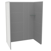 Maax Canada 107463-306-514-000 - Utile 6032 Composite Direct-to-Stud Three-Piece Alcove Shower Wall Kit in Erosion Pebble Grey