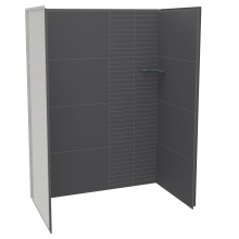 Maax Canada 107464-306-515-000 - Utile 6036 Composite Direct-to-Stud Three-Piece Alcove Shower Wall Kit in Erosion Charcoal