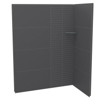 Maax Canada 107465-306-515-000 - Utile 6032 Composite Direct-to-Stud Two-Piece Corner Shower Wall Kit in Erosion Charcoal