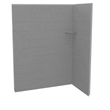Maax Canada 107466-305-517-000 - Utile 6036 Composite Direct-to-Stud Two-Piece Corner Shower Wall Kit in Factory Sleek Smoke