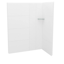 Maax Canada 107466-306-513-000 - Utile 6036 Composite Direct-to-Stud Two-Piece Corner Shower Wall Kit in Erosion Bora White