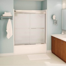 Maax Canada 134561-978-084-000 - Kameleon 55-59 x 57 in. 6 mm Bypass Tub Door for Alcove Installation with Frosted glass in Chrome