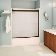 Maax Canada 134561-978-172-000 - Kameleon 55-59 x 57 in. 6 mm Bypass Tub Door for Alcove Installation with Frosted glass in Dark Br