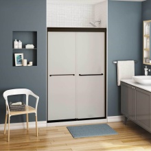 Maax Canada 134563-978-172-000 - Kameleon 43-47 x 71 in. 6 mm Bypass Shower Door for Alcove Installation with Frosted glass in Dark