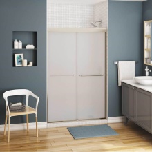 Maax Canada 135663-978-305-000 - Aura 43-47 x 71 in. 6 mm Bypass Shower Door for Alcove Installation with Frosted Glass in Brushed