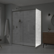 Maax Canada 136561-900-305-000 - Incognito 76 Return Panel for 36 in. Base with Clear glass in Brushed Nickel