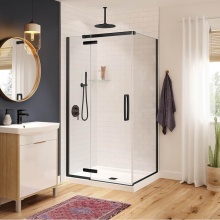 Maax Canada 137302-900-340-000 - Hana Rectangular 42 x 34 x 75 in. 8mm Pivot Shower Door for Corner Installation with Clear Glass i
