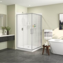 Maax Canada 137451-900-084-000 - Radia Square 42 x 42 x 71.5 in. 6 mm Sliding Shower Door for Corner Installation with Clear glass