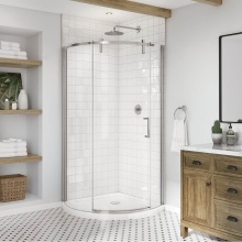 Maax Canada 139410-900-084-002 - Outback Round 36 x 36 x 75 5/8 in. 8mm Sliding Shower Door for Corner Installation with Clear Glas