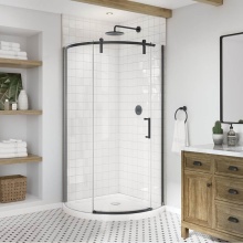 Maax Canada 139410-900-340-002 - Outback Round 36 x 36 x 75 5/8 in. 8mm Sliding Shower Door for Corner Installation with Clear Glas