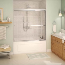 Maax Canada 139470-963-084-000 - Noble 55-59 x 57 in. 8 mm Bypass Tub Door for Alcove Installation with French Door Glass in Chrome