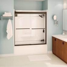 Maax Canada 139661-900-172-000 - Tonik 55-59 x 57 in. 6 mm Sliding Tub Door for Alcove Installation with Clear Glass in Dark Bronze