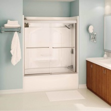 Maax Canada 139661-900-305-000 - Tonik 55-59 x 57 in. 6 mm Sliding Tub Door for Alcove Installation with Clear Glass in Brushed Nic