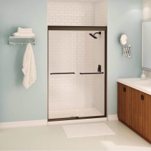 Maax Canada 139663-900-172-000 - Tonik 43-47 x 71 in. 6 mm Sliding Shower Door for Alcove Installation with Clear Glass in Dark Bro