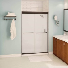 Maax Canada 139663-978-172-000 - Tonik 43-47 x 71 in. 6 mm Sliding Shower Door for Alcove Installation with Frosted Glass in Dark B