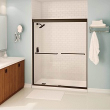 Maax Canada 139665-900-172-000 - Tonik 55-59 x 71 in. 6 mm Sliding Shower Door for Alcove Installation with Clear Glass in Dark Bro
