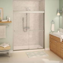 Maax Canada 139675-900-305-000 - Noble SC 55-59 x 71 in. 8mm Bypass Shower Door for Alcove Installation with Clear Glass in Brushed