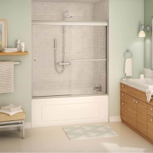 Maax Canada 139683-900-305-000 - Noble SC 55-59 x 57 in. 8mm Bypass Tub Door for Alcove Installation with Clear Glass in Brushed Ni