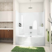 Maax Canada 140105-001-002-000 - TSO6042 60 in. x 42 in. x 72 in. 1-piece Tub Shower with Whirlpool Center Drain in White