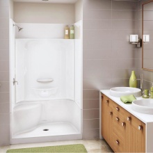 Maax Canada 145031-000-002-595 - KDS 3448 AFR AcrylX Alcove Center Drain Four-Piece Shower in White