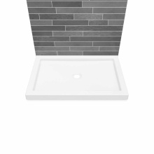 Maax Canada 410001-505-001-000 - B3Round 4832 Acrylic Wall Mounted Shower Base in White with Center Drain