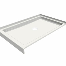 Maax Canada 410002-504-001-000 - B3Round 4834 Acrylic Alcove Deep Shower Base in White with Center Drain