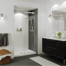 Maax Canada 410003-541-001-000 - B3Round 4836 Acrylic Alcove Shower Base in White with Anti-slip Bottom with Center Drain