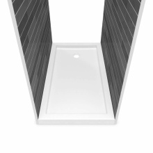 Maax Canada 410006-506-001-000 - B3Round 6036 Acrylic Tunnel Shower Base in White with Center Drain