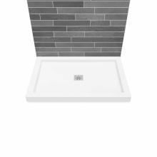 Maax Canada 420002-505-001-100 - B3Square 4834 Acrylic Wall Mounted Shower Base in White with Center Drain