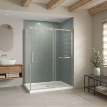 Maax Canada 420036-503-001-100 - B3Square 6042 Acrylic Corner Right Shower Base in White with Center Drain