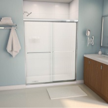 Maax Canada 135665-927-084-000 - Aura 55-59 x 71 in. 6 mm Bypass Shower Door for Alcove Installation with Fluted Glass in Chrome