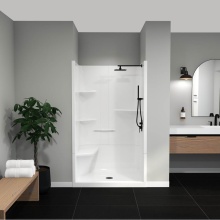 Maax Canada 105919-000-001-004 - Camelia SH-4834 Acrylic Alcove Center Drain Left Molded Seat Two-Piece Shower in White