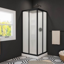 Maax Canada 105605-000-129-105 - Mediterranean III 32 x 32 Polystyrene Center Drain Shower Kit in White with Mistelite Glass in Mat