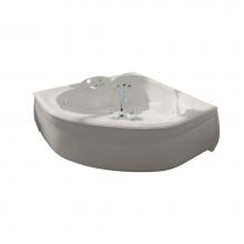 Maax Canada 100041-000-007 - Kashmir 59.75 in. x 59.75 in. Corner Bathtub with Center Drain in Biscuit