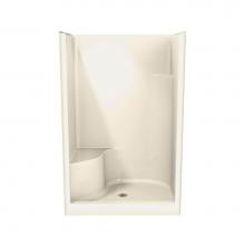 Maax Canada 100961-L-000-004 - Carlton I 47.625 in. x 34.875 in. x 74.5 in. 1-piece Shower with Left Seat, Center Drain in Bone