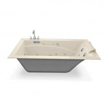 Maax Canada 101265-000-004 - Optik 59.75 in. x 32 in. Alcove Bathtub with End Drain in Bone