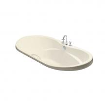 Maax Canada 102757-000-004 - Living 72 in. x 42 in. Drop-in Bathtub with Center Drain in Bone