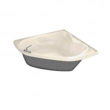 Maax Canada 102934-000-004 - Vichy 54.75 in. x 54.75 in. Corner Bathtub with Center Drain in Bone