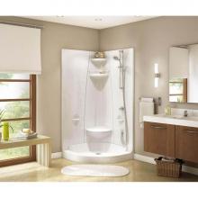 Maax Canada 102995-000-001 - Freestyle 37 Neo-Round 36.5 in. x 36.5 in. x 77.5 in. 1-piece Shower With Center Footrest in White