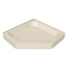 Maax Canada 105045-000-004 - NA 42.125 in. x 42.125 in. x 6.125 in. Neo-Angle Corner Shower Base with Center Drain in Bone