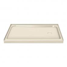 Maax Canada 105666-L-000-004 - MAAX 59.75 in. x 36.25 in. x 4.125 in. Rectangular Alcove Shower Base with Left Drain in Bone