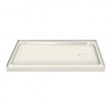 Maax Canada 105707-L-000-007 - MAAX 59.75 in. x 30.125 in. x 4.125 in. Rectangular Alcove Shower Base with Left Drain in Biscuit