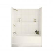 Maax Canada 105930-L-000-007 - TSTEA Plus 59.75 in. x 32 in. x 78 in. 1-piece Tub Shower with Left Drain in Biscuit