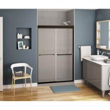 Maax Canada 135663-988-172-000 - Aura 43-47 in. x 71 in. Bypass Alcove Shower Door with Linen Glass in Dark Bronze