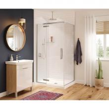 Maax Canada 137302-900-084-000 - Hana Rectangular 34 in. x 42 in. x 75 in. Pivot Corner Shower Door with Clear Glass in Chrome