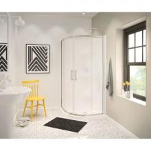 Maax Canada 137445-981-305-000 - Radia Neo-round 40 in. x 40 in. x 71.5 in. Sliding Corner Shower Door with Mistelite Glass in Brus