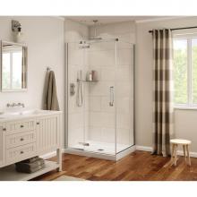 Maax Canada 139330-900-084-000 - Davana Rectangular 34 in. x 42 in. x 75 in. Pivot Corner Shower Door with Clear Glass in Chrome